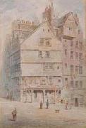 A Street Corner Scene with Figures by James Baynes James Baynes